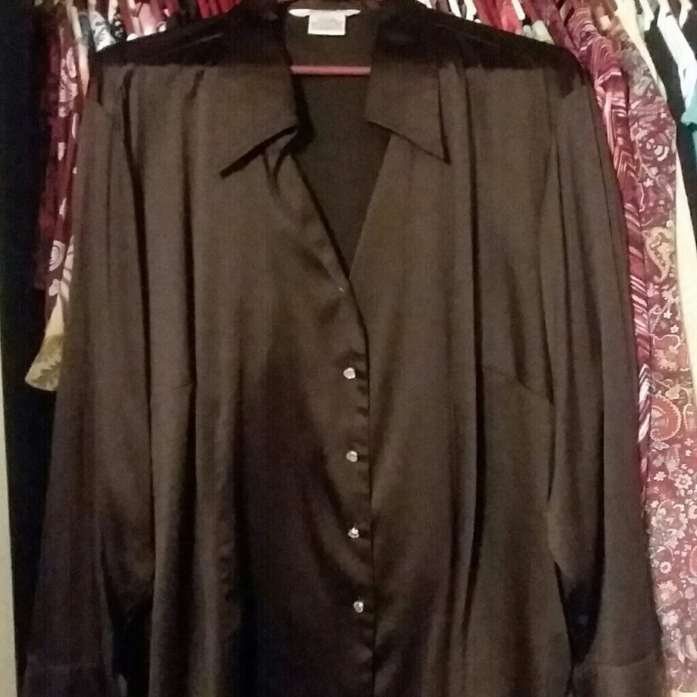 Unique Brown Sateen Blouse